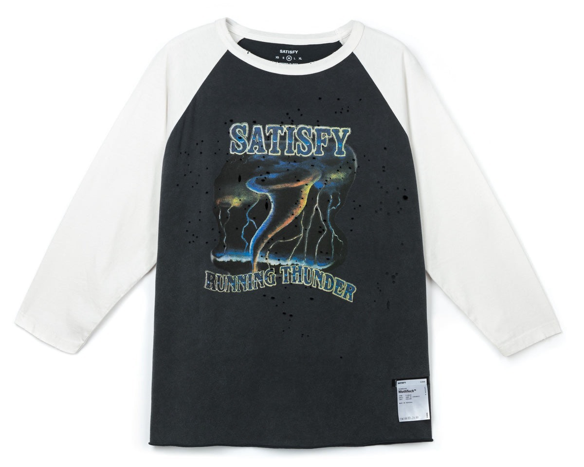 SATISFY｜MothTech™ Baseball Tee "Aged Black"