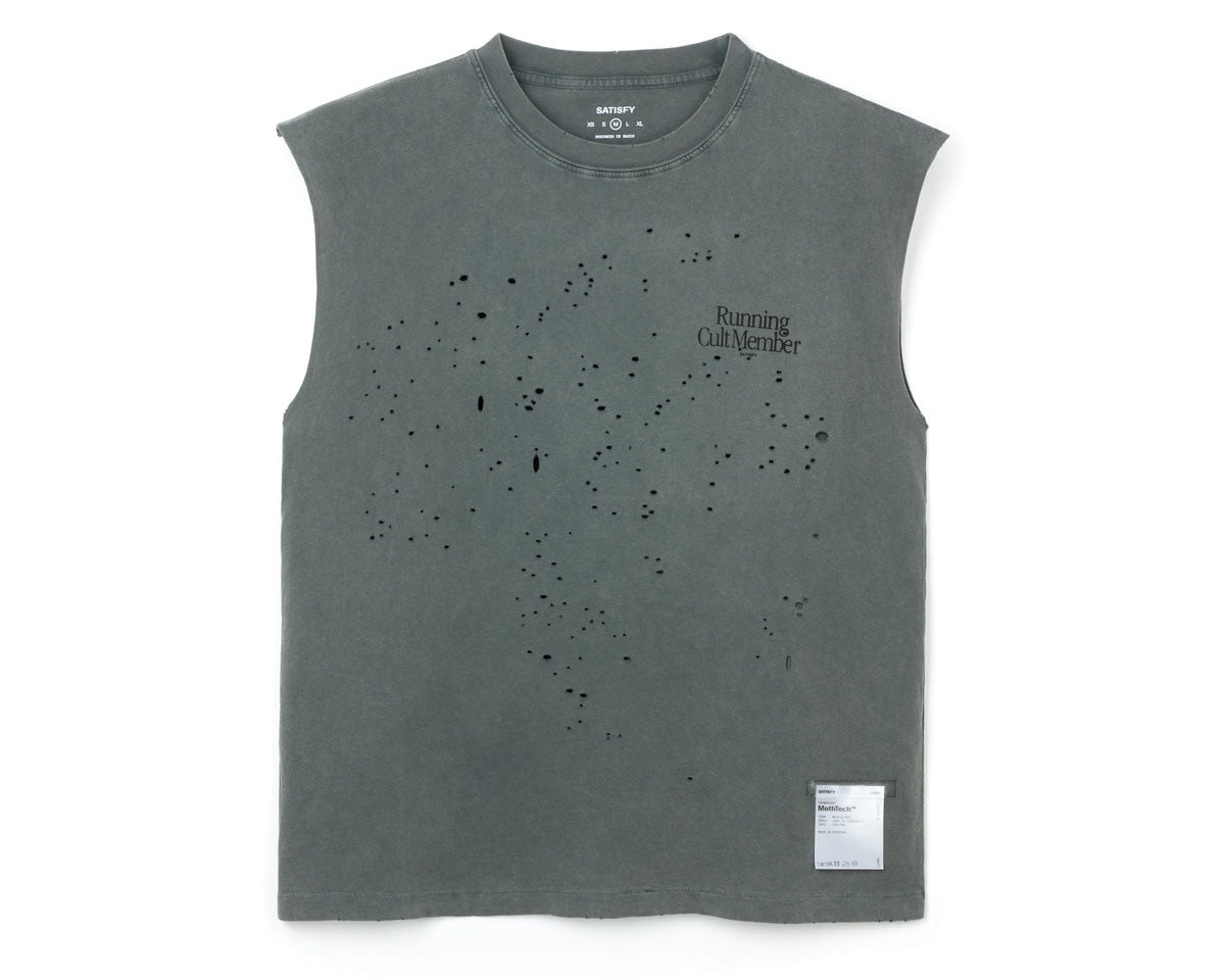 SATISFY｜MothTech™ Muscle Tee "Faded Black"