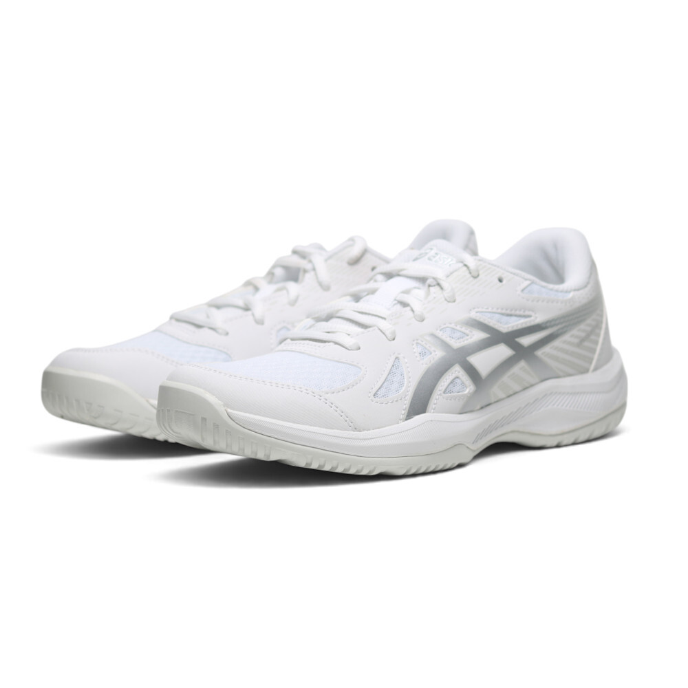 ASICS 排球鞋 UPCOURT 6 GS 白銀 膠底 室內 羽排鞋 大童 女 1074A045104