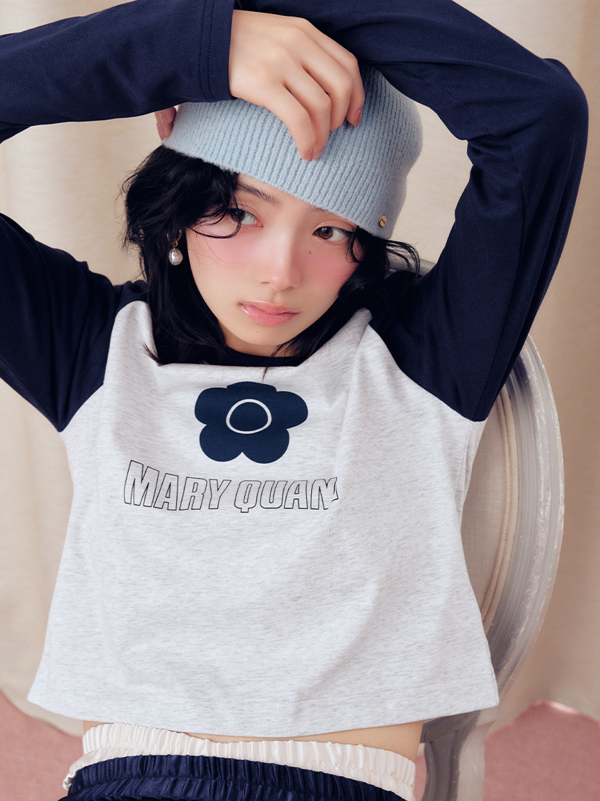 [預購]LILY BROWN【MARY QUANT】雛菊印花插肩長袖T恤