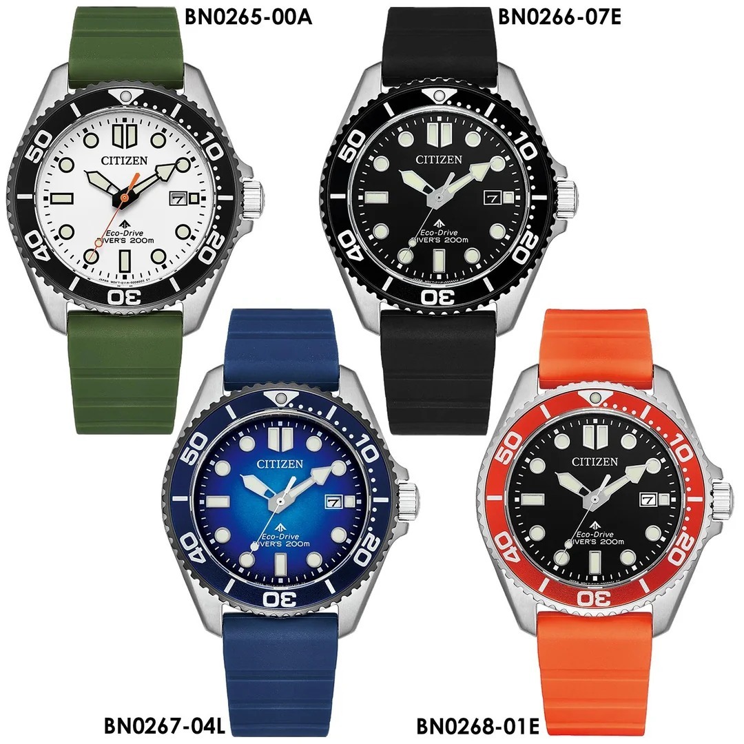 行貨 星辰 CITIZEN Promaster Divers - BN0265-00A, BN0266-07E, BN0267-04L, BN0268-01E 光動能 200公尺防水 Promaster Marine 系列潛水手錶
