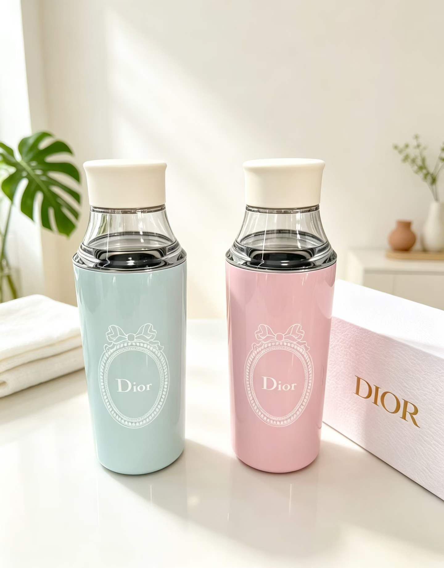 DIOR Riviera 夏日限定贈品系列馬卡龍色隨行保溫杯