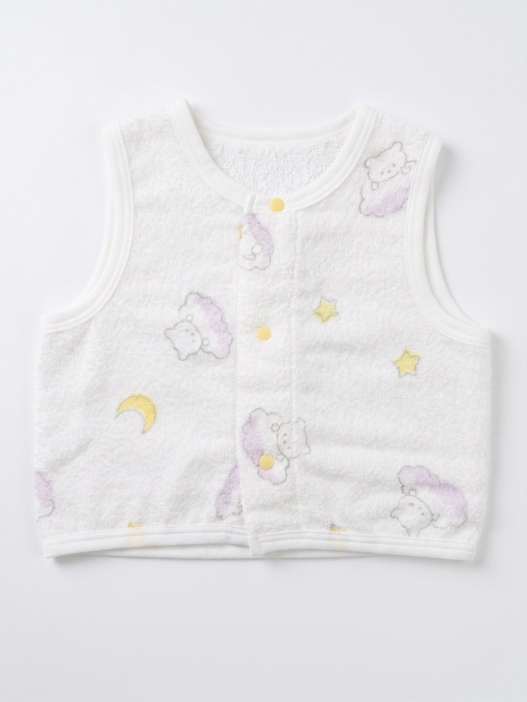 【Nishimatsuya】Newborn Towel Fabric Vest (Bear & Sky)