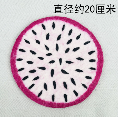 手工羊毛氈杯墊卡通水果造型