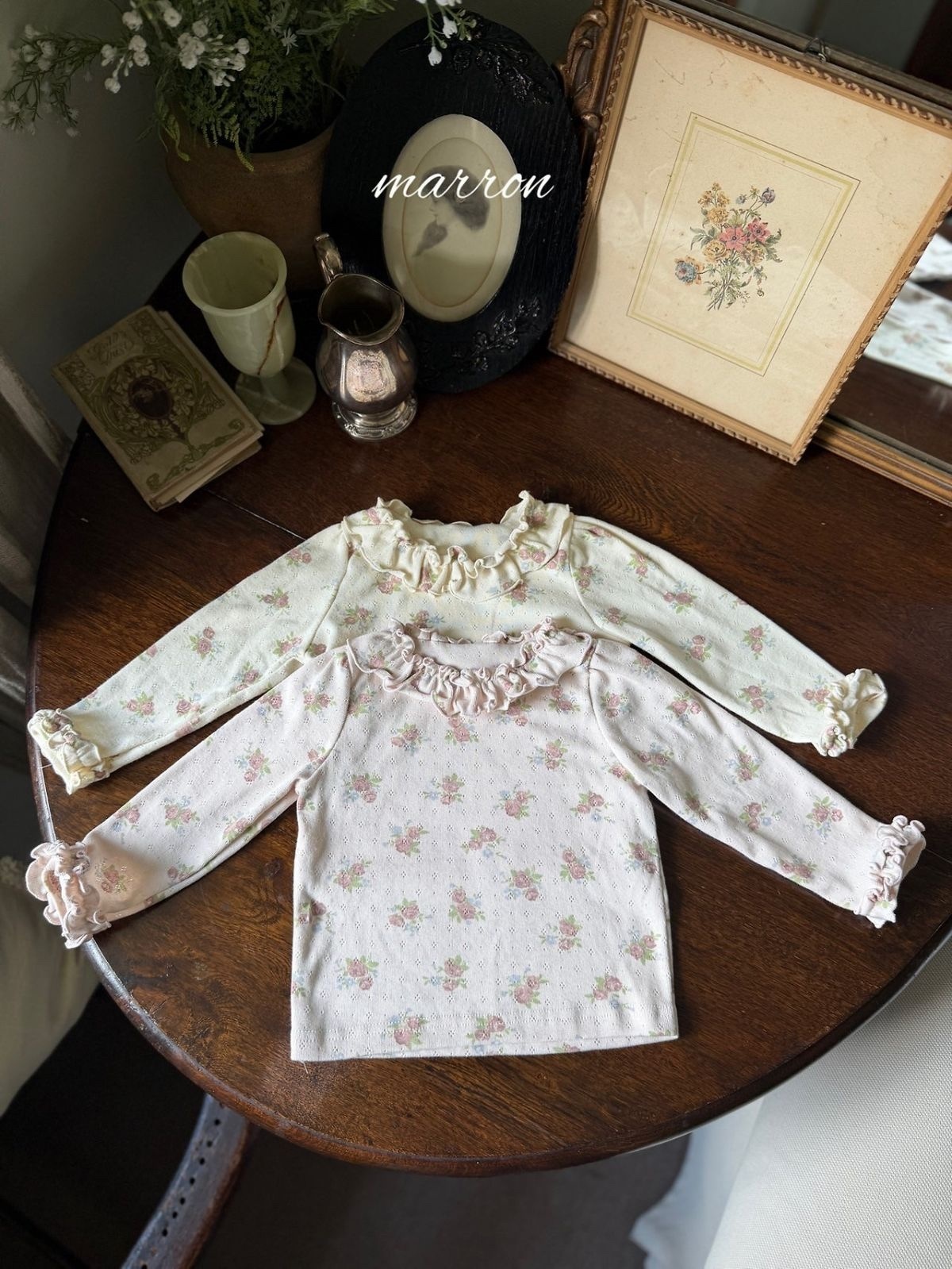 MARRON Rose Eyelet T-shirt