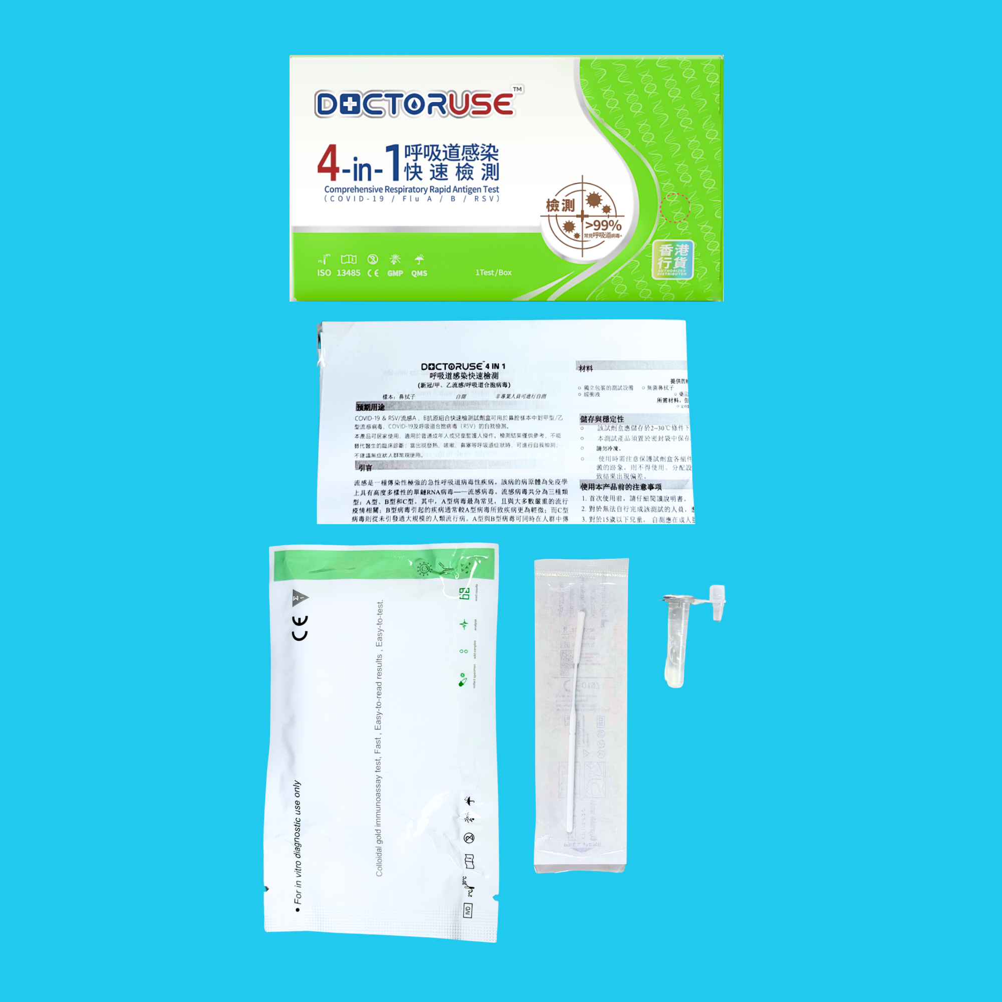 新品上架 - DOCTORUSE 4合1 呼吸道感染快速檢測