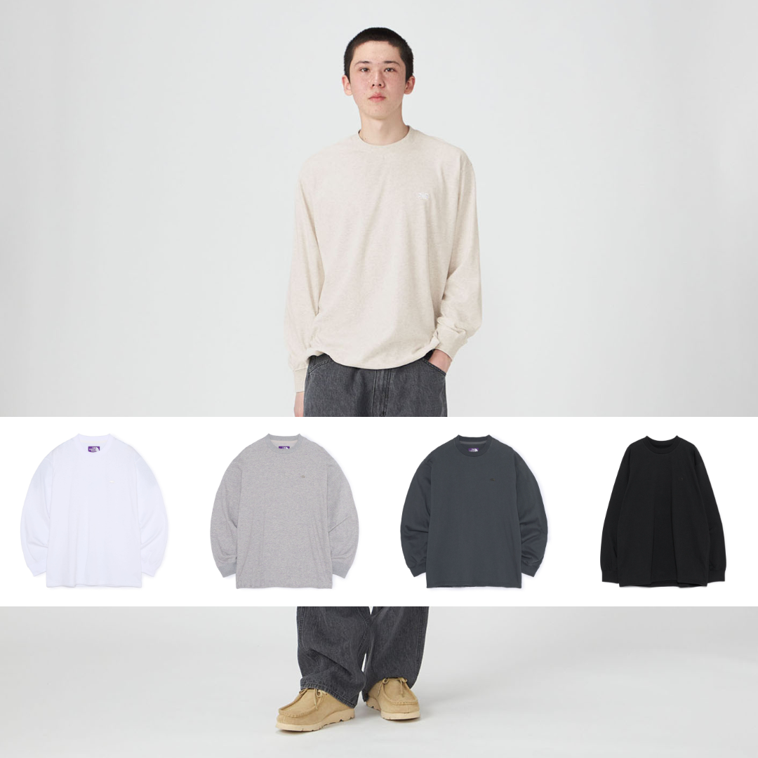 預購┃日本 TNF 紫標 Field Long Sleeve Tee 抽繩 長袖