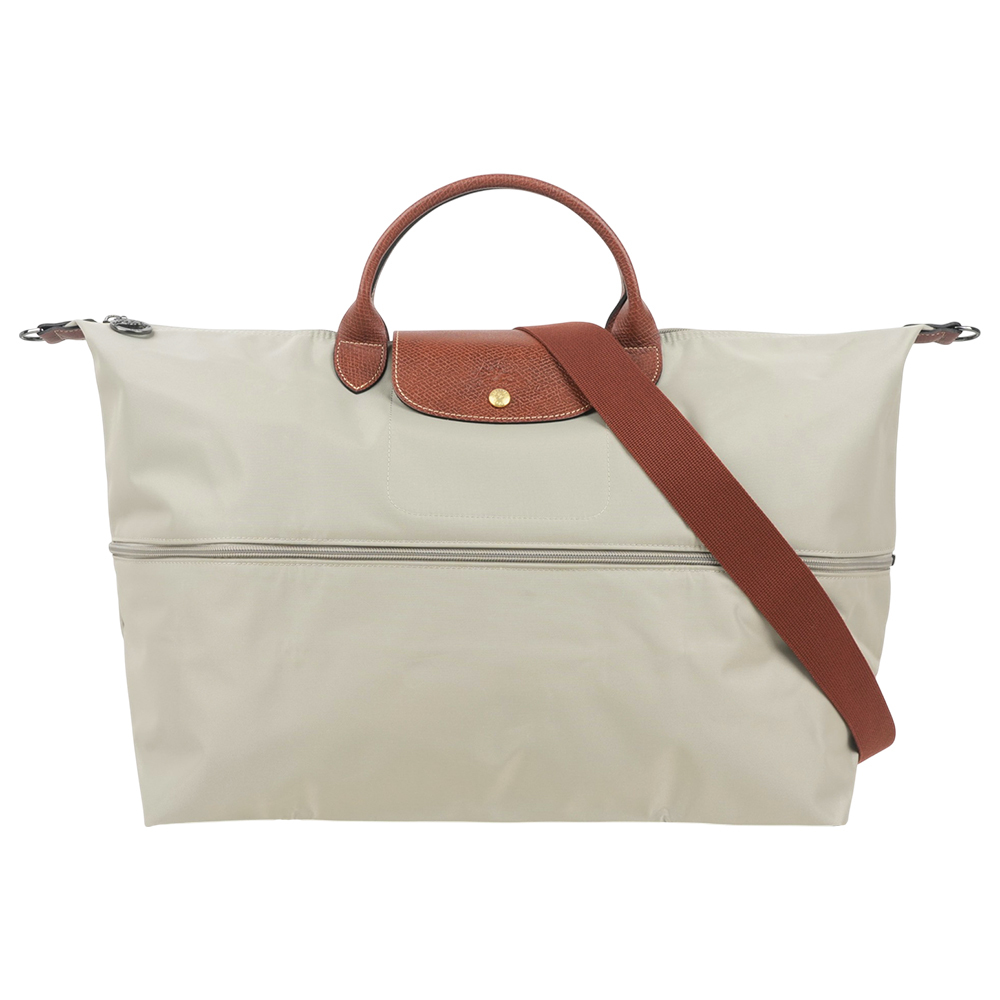 【Longchamp】LE PLIAGE手提斜背二用旅行袋(可加大款)(小石子灰)