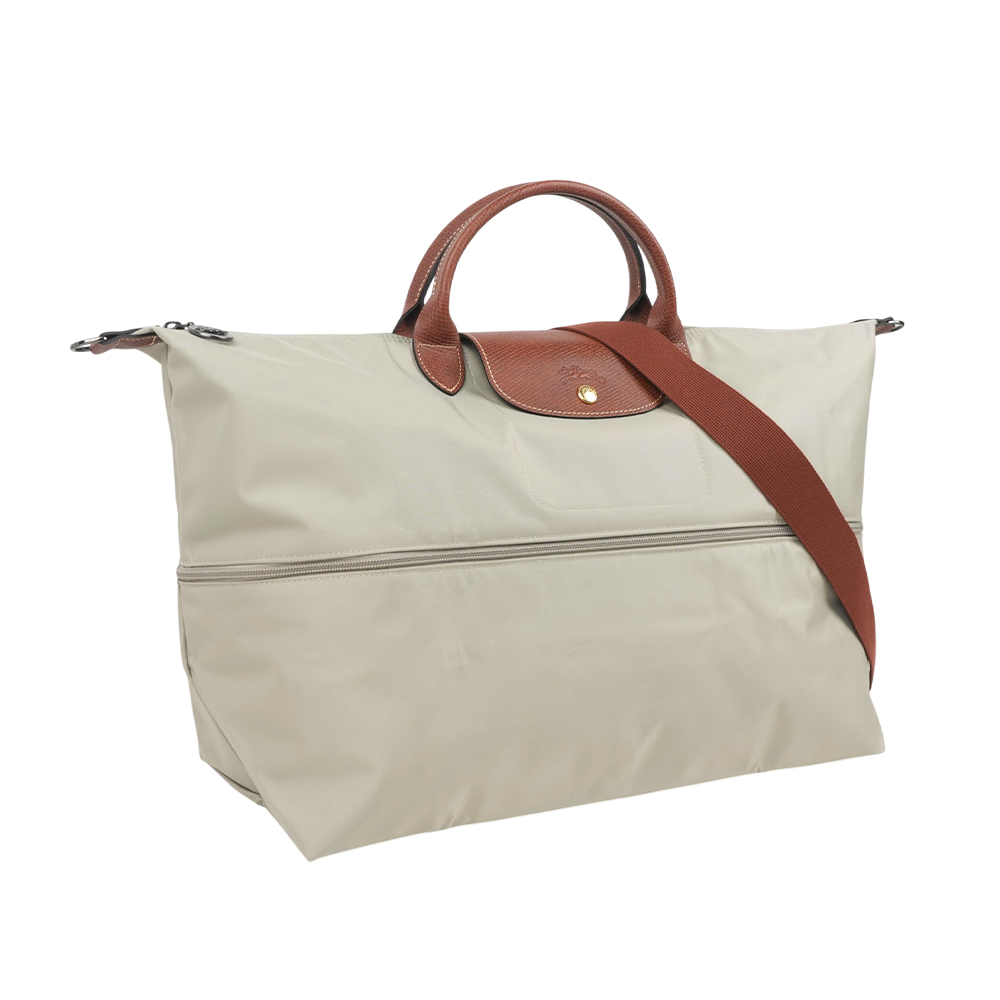 【Longchamp】LE PLIAGE手提斜背二用旅行袋(可加大款)(小石子灰)