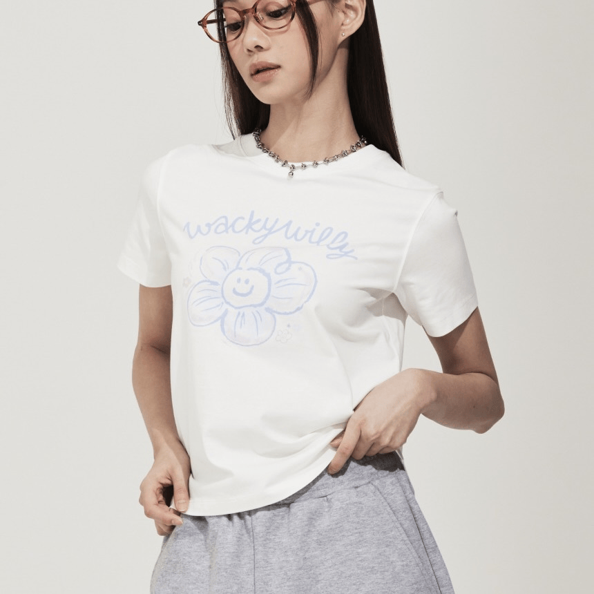 TOP 8熱賣✨入code 3件再減-$100⚡️  Wacky WiLLy｜[26SS] Women's Big Lilly Graphic Short-Sleeve T-Shirt [4 colors] WW58
