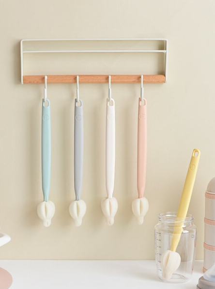 【BABY & I】Korea Long Sponge Nipple Brush 5pc Set