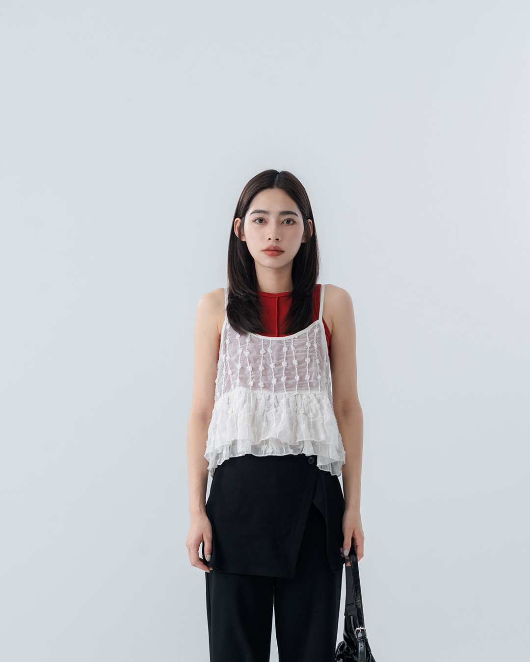 3D Jacquard Sequined Short Cover-Up Vest【01099549】in stock+pre-order