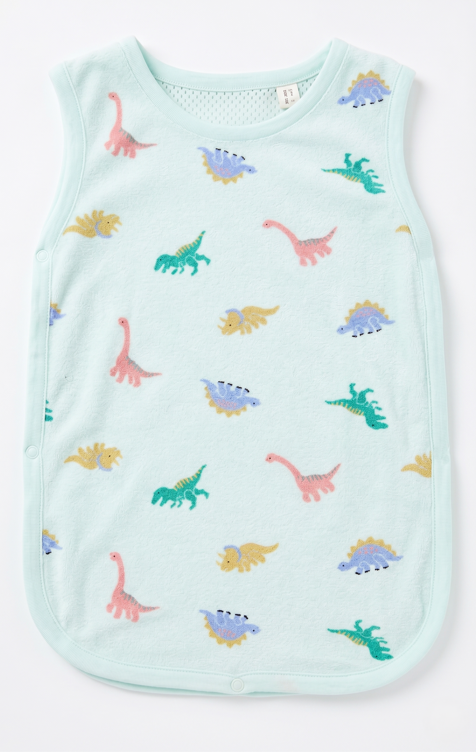 【Nishimatsuya】Baby Sleeping Bag - MDMY91-6065 Dinosaur Pile Breathable Mesh Sleeper Vest Size S (0-3 Yrs) - Mint Green