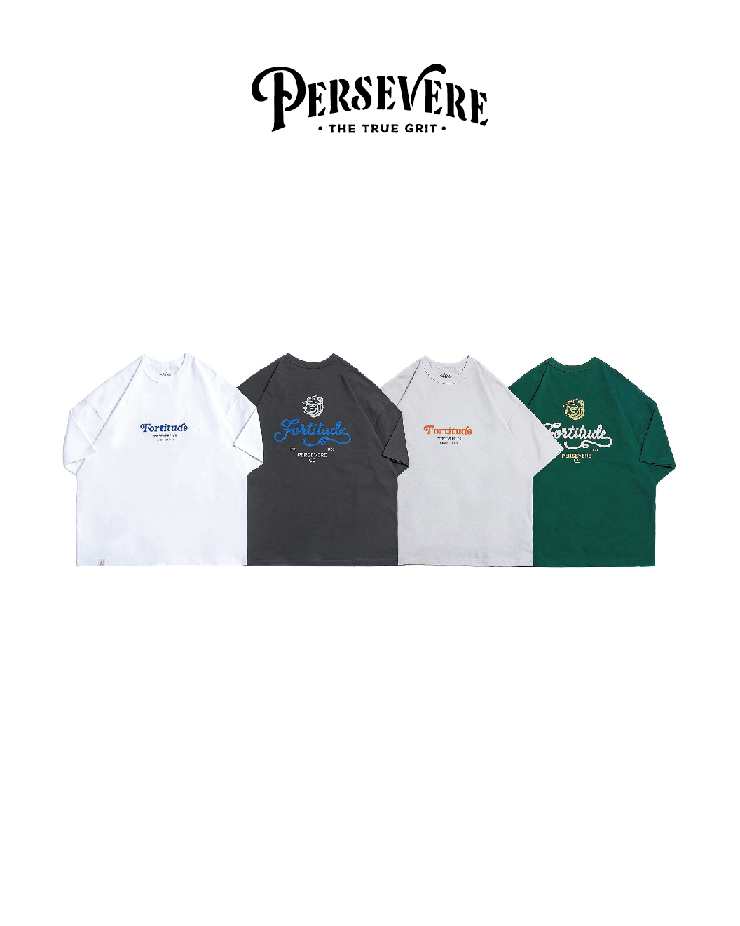 PERSEVERE 鎖鏈繡棕熊短T｜Chain-Stitch Embroidered Lettering T-Shirt（26SS）