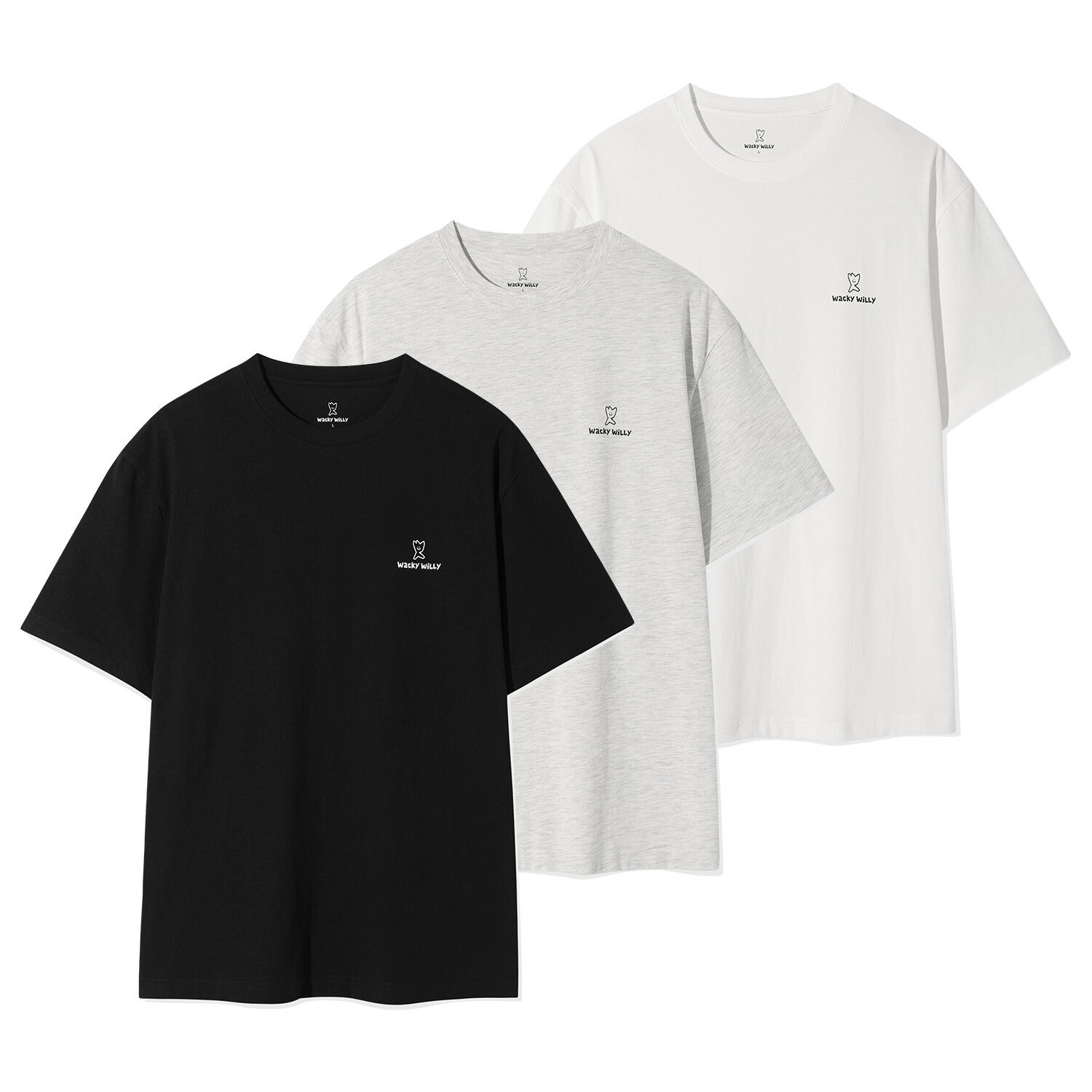 Wacky WiLLy｜[26SS] 3PACK Signature Short-Sleeve T-Shirt WW105