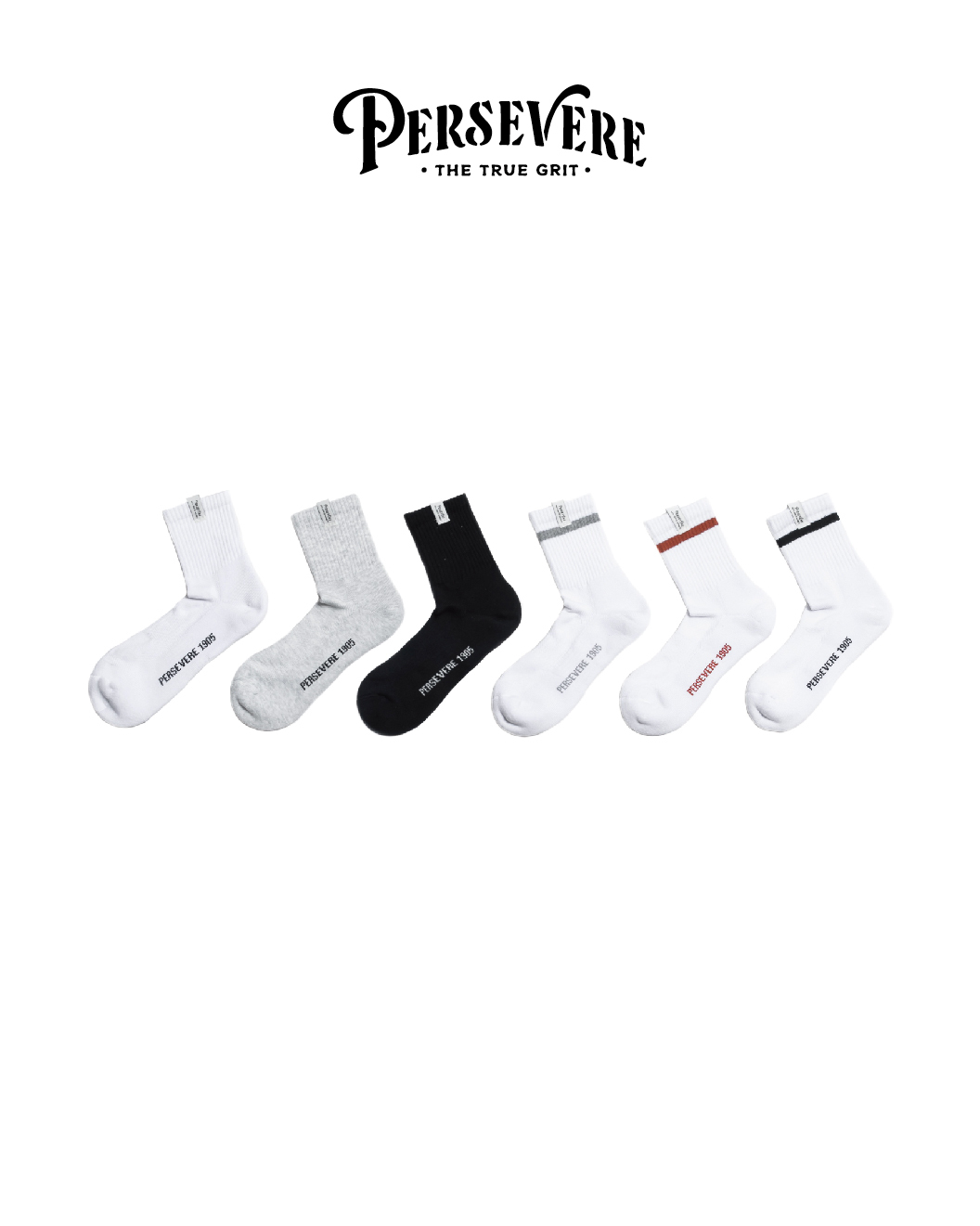 PERSEVERE 涼感中筒襪｜Classic Crew Socks & Striped Socks（26SS）