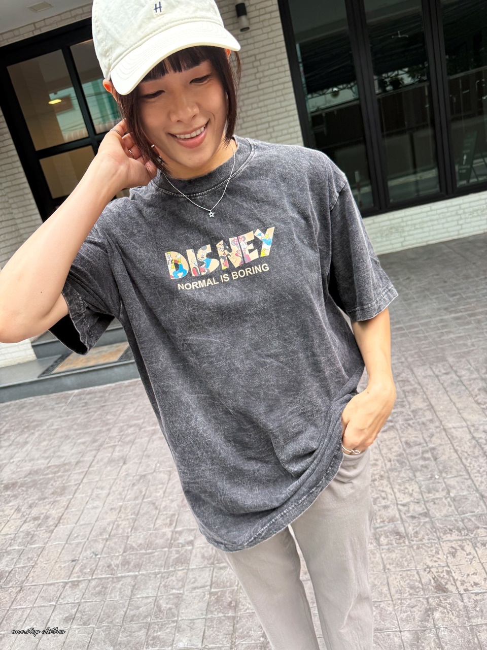 泰國DISNEY俏皮字母水洗T