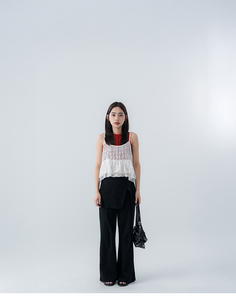 3D Jacquard Sequined Short Cover-Up Vest【01099549】in stock+pre-order