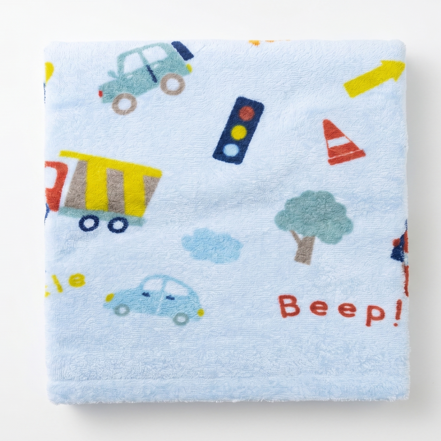 【Nishimatsuya】100% Cotton Soft Towel Blanket 70x100cm - Traffic