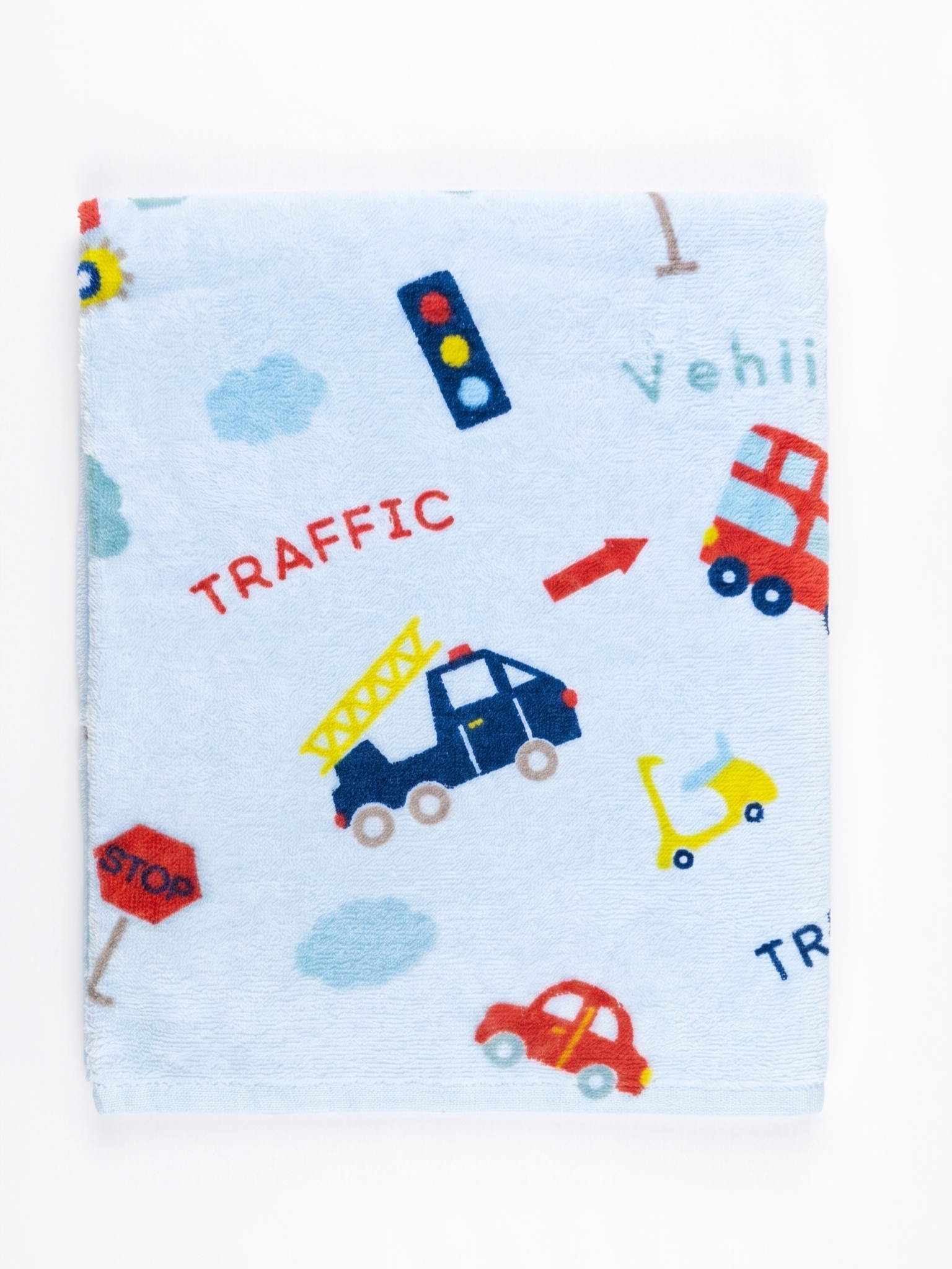 【Nishimatsuya】100% Cotton Soft Towel Blanket 70x100cm - Traffic