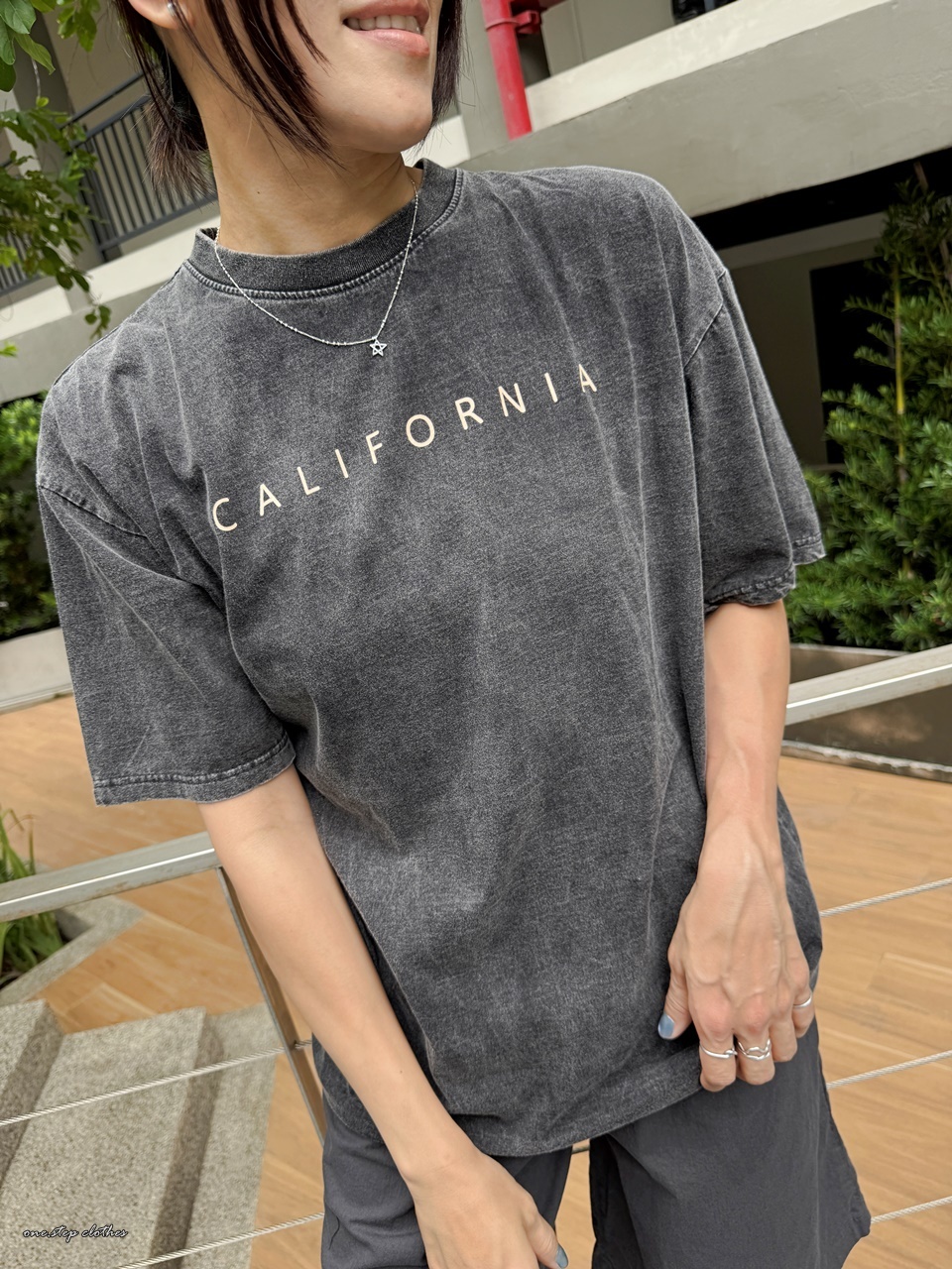 泰國Califoria字母水洗T