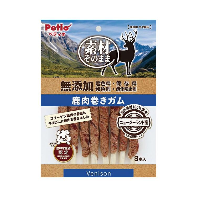 Petio 鹿肉捲牛皮潔齒棒（8支入）(PTO-3984)