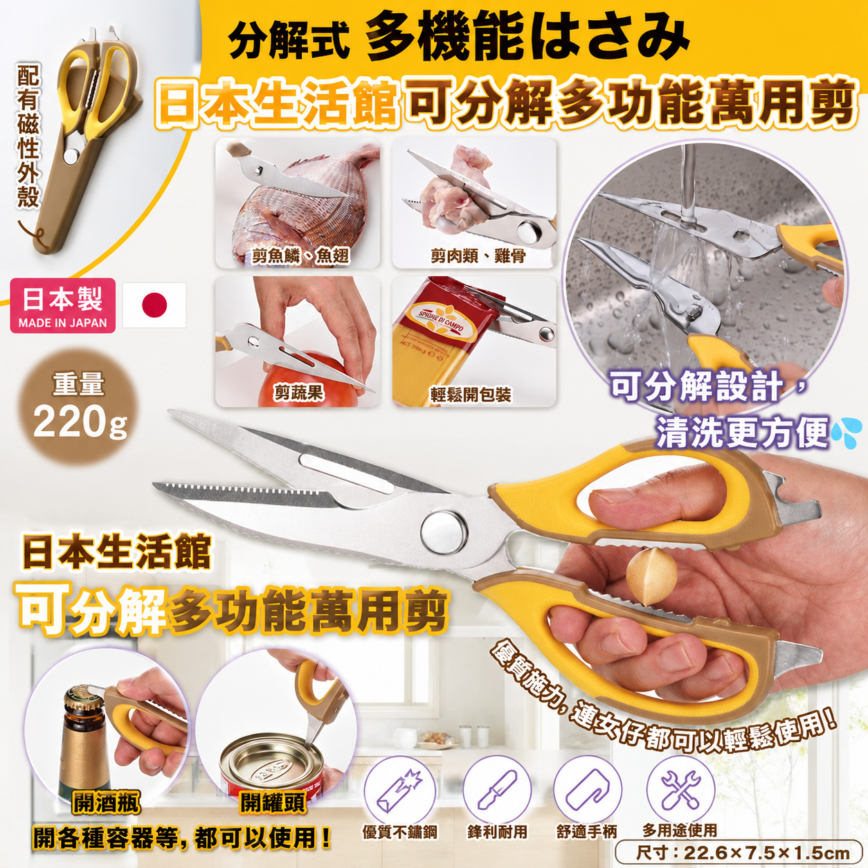 【UB10033】日本生活館可分解多功能萬用剪