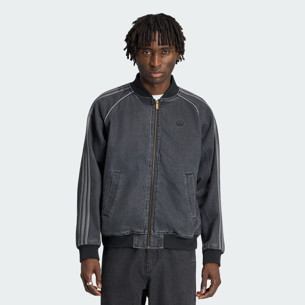 【Luxury】 ADIDAS ORIGINALS ADICOLOR運動外套 IB6948 寬鬆版型 丹寧飛行外套 經典街頭風格外套 古著外套