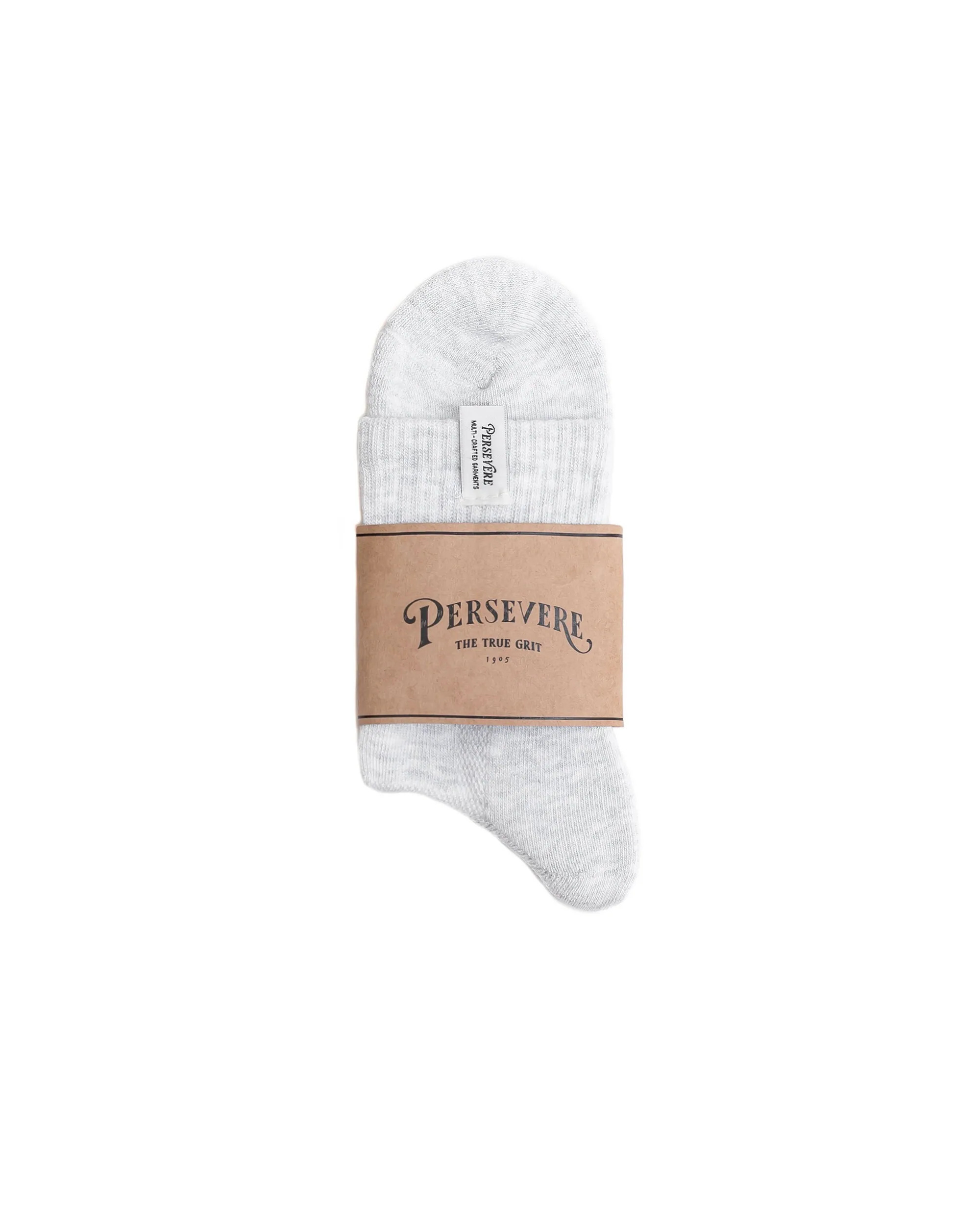 PERSEVERE CLASSIC CREW SOCKS - HEATHER WHITE