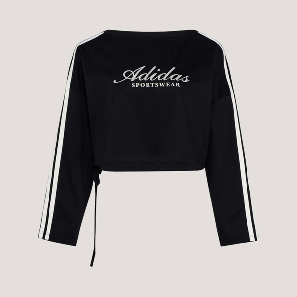 Adidas 愛迪達 Dce Ls Tee KX8923 女 長袖上衣 休閒長袖 防曬 短版 黑