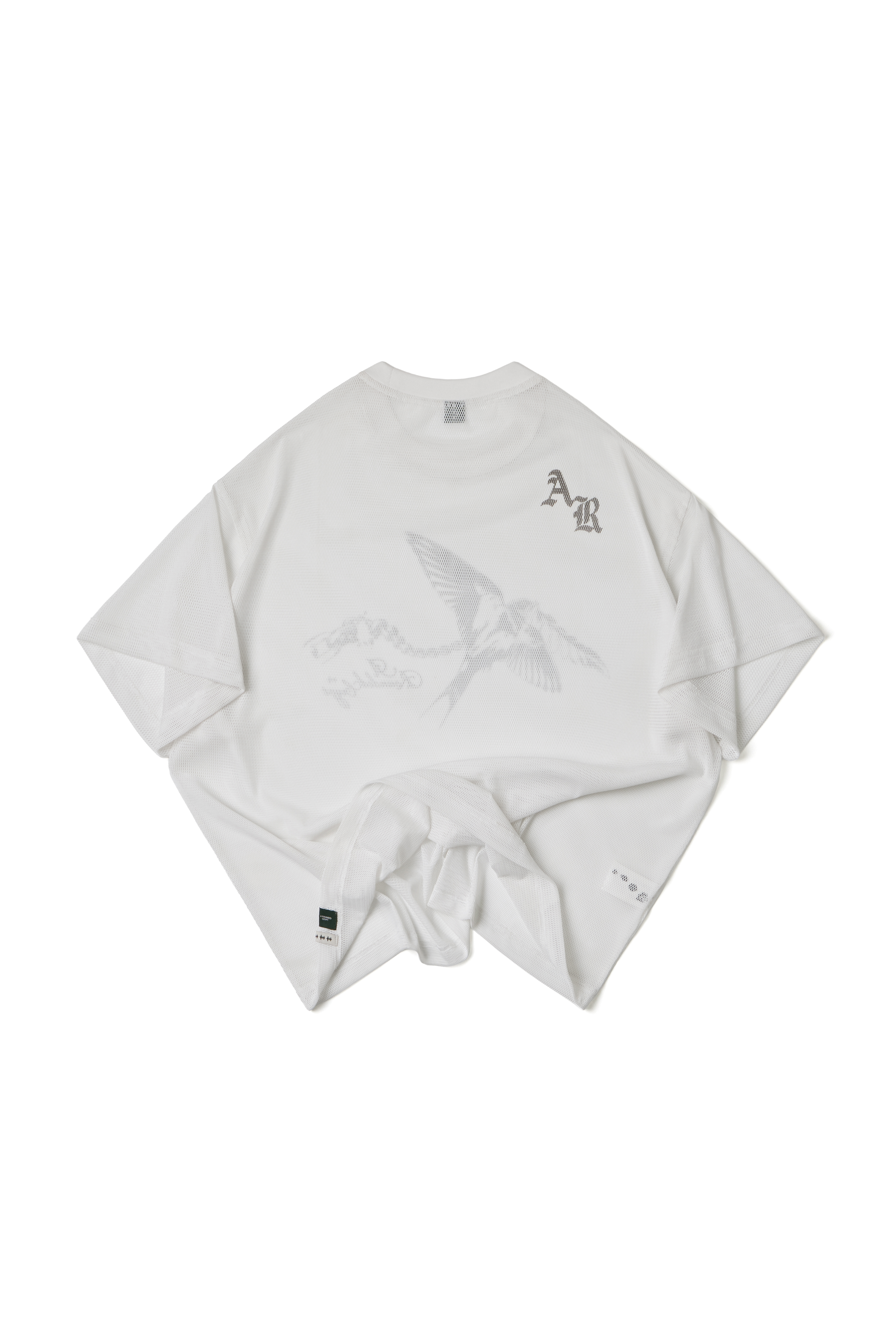 MESH GRAPHIC CROP TEE - WHITE