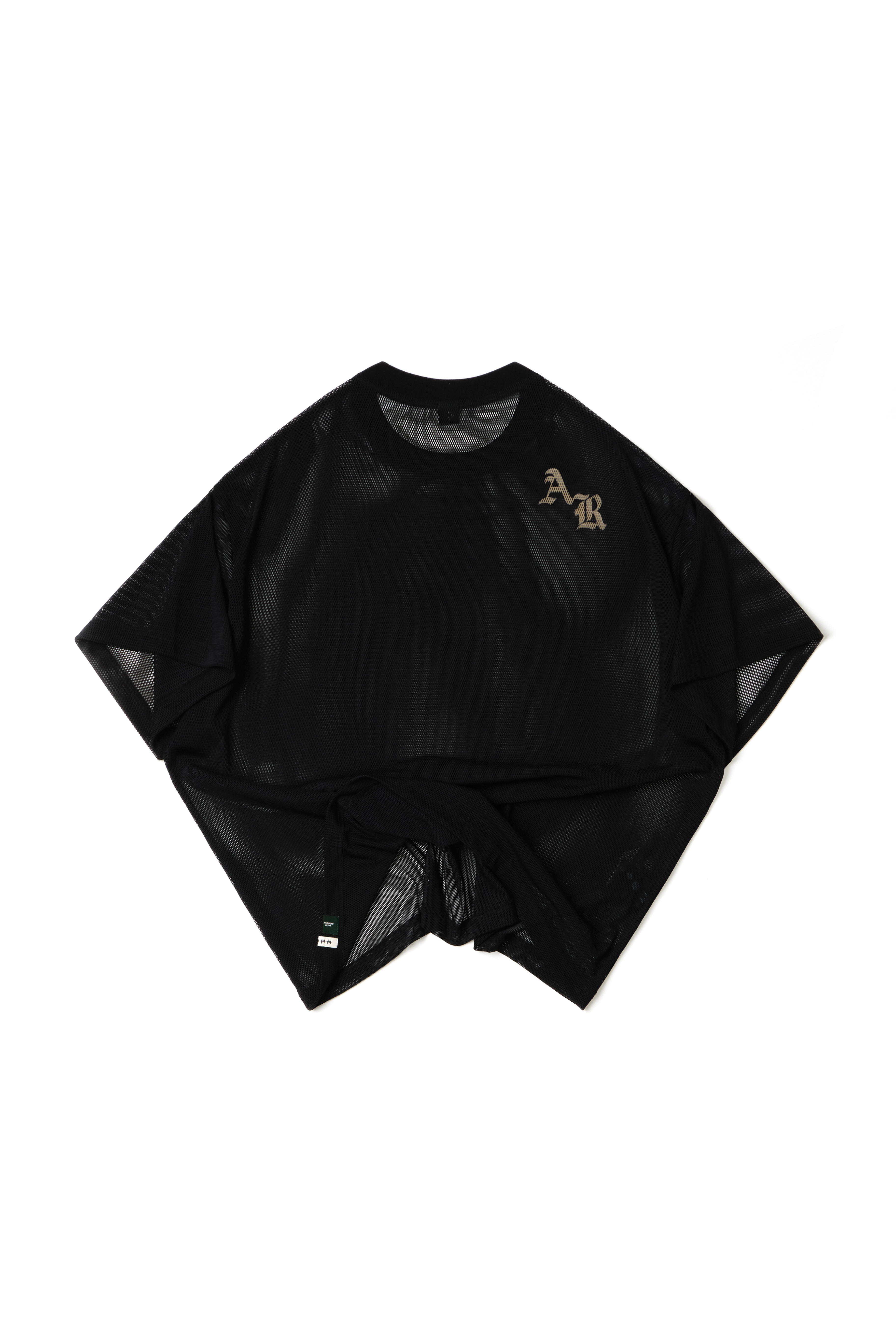 MESH GRAPHIC CROP TEE - BLACK