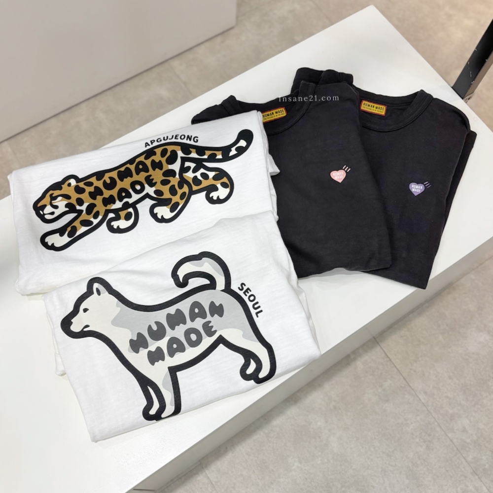 韓國連線🇰🇷 HUMAN MADE 首爾狎鷗亭限定 背後花豹 淡紫愛心 淺粉灰狗 短袖 上衣