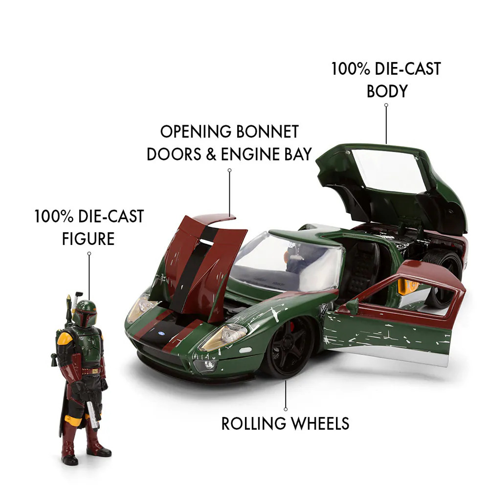 JADA 星際大戰 1:24合金車-波巴·費特 2005 Ford GT(含公仔)