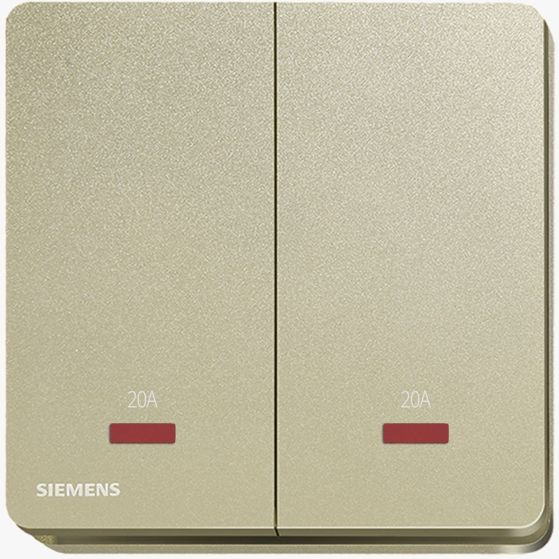 西門子 DELTA®arina 20A 兩位雙極開關(帶霓虹燈指示器)(冰川白/玫瑰金/永恆灰/香檳金/型啞黑)
