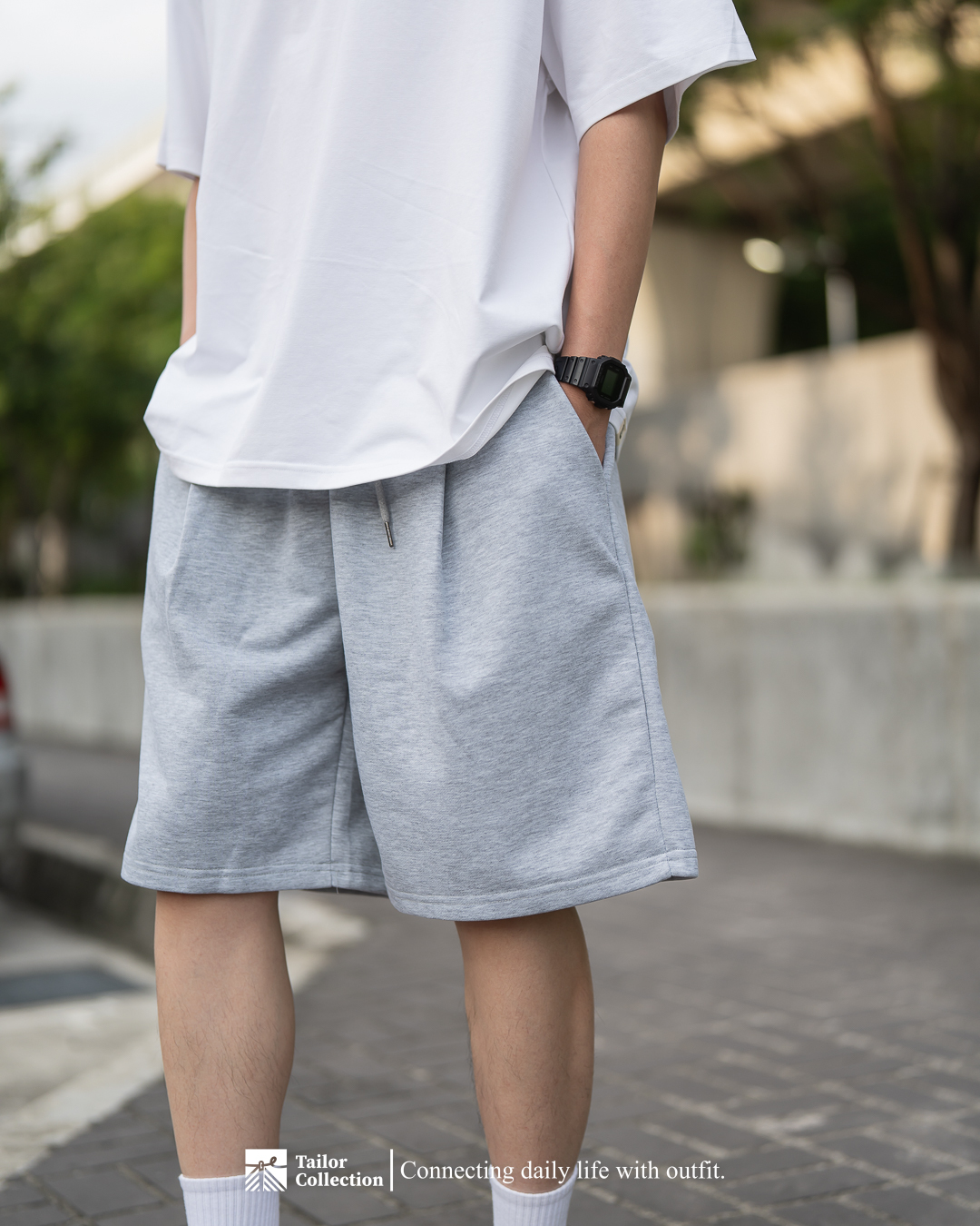 #現貨 Tailor collection 美式復古 簡約休閒百搭 運動短褲 直筒五分褲 兩色