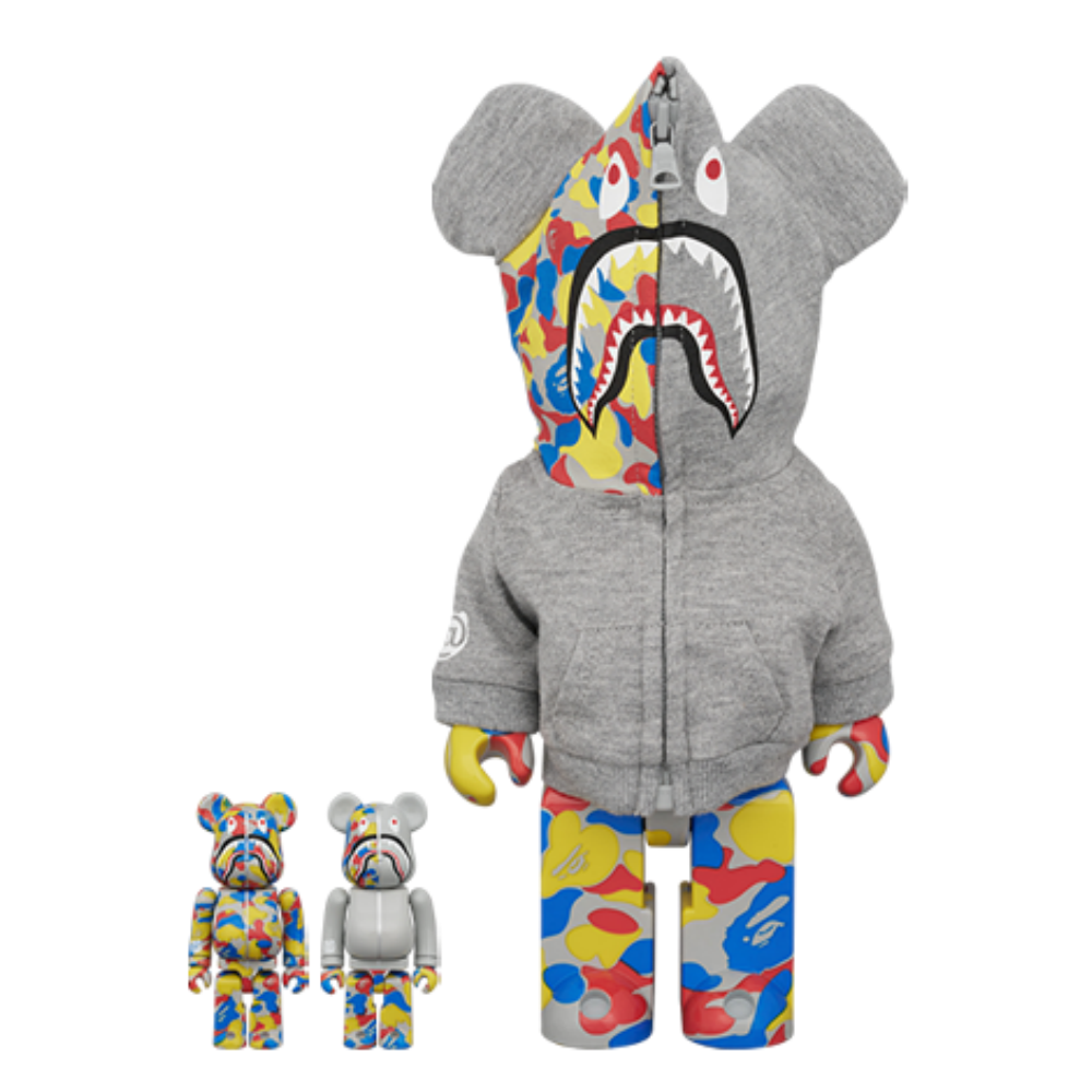 BAPE(R) CAMO SHARK MCT 30th ANNIV. 100％ & 400％ 3 PCS SET BE@RBRICK