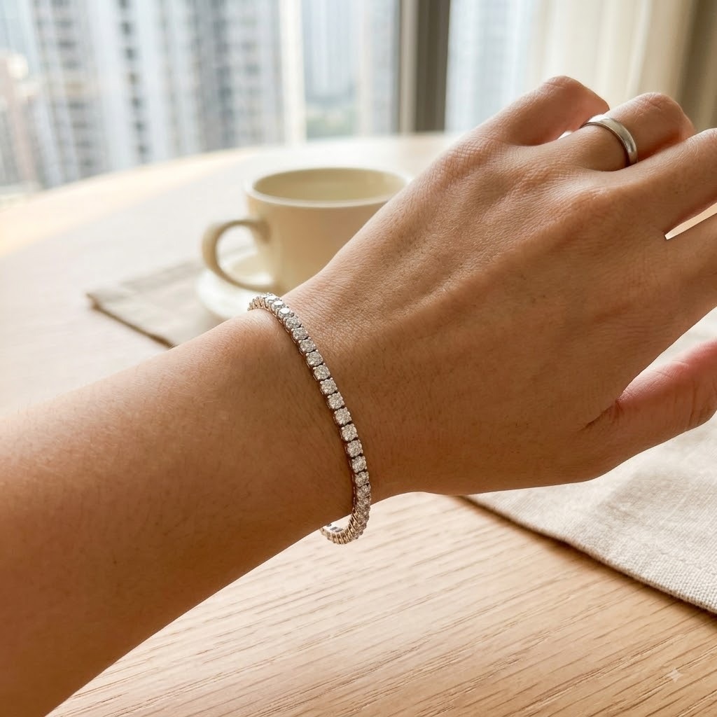 18K White Gold 4.33ct Diamond Bracelet