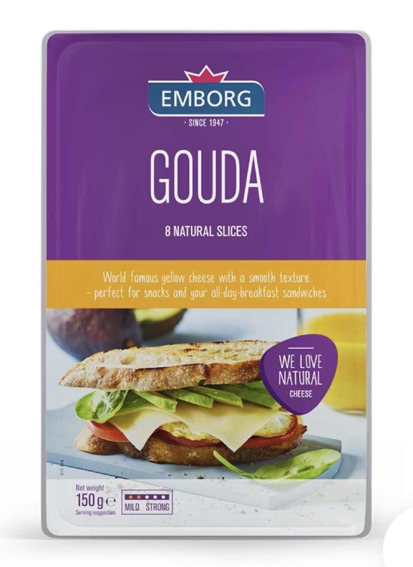 [Chilled] Emborg Natural Gouda Cheese Slices 150g