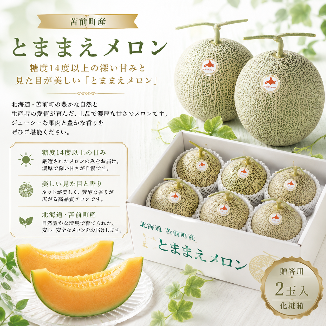 日本北海道橙肉蜜瓜(8KG)(5-6個)-1盒
