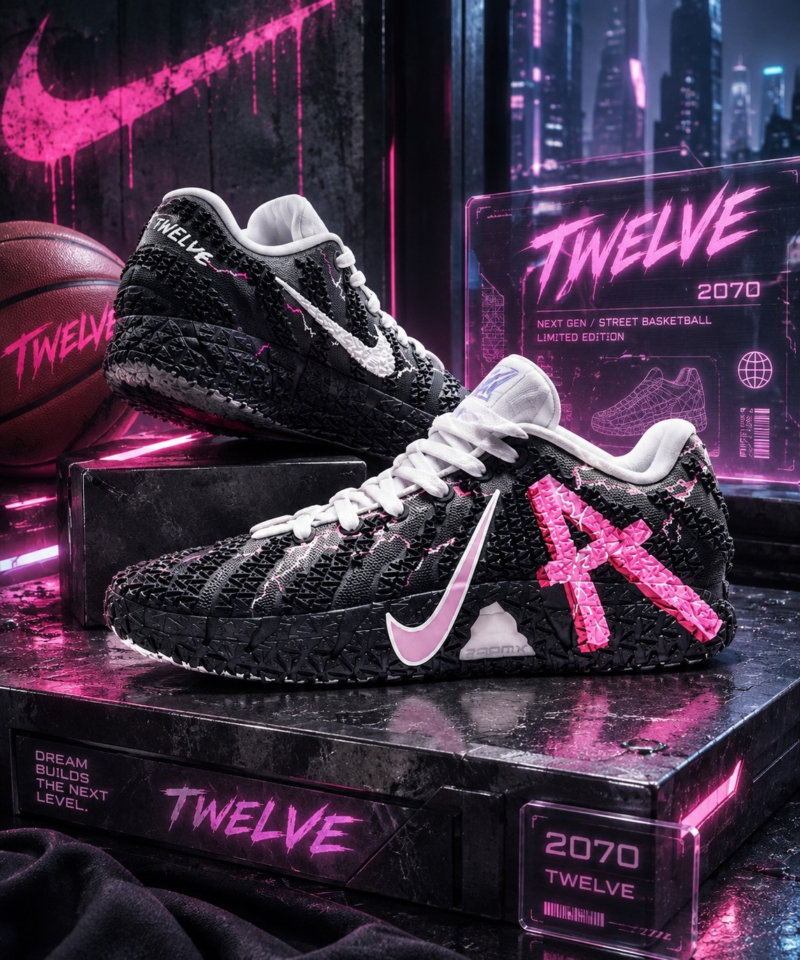 【訂製鞋款】Nike Ja Morant 3 閃電霓虹 塗鴉 黑粉 籃球鞋 HF2794-100(Team60-閃電霓虹)