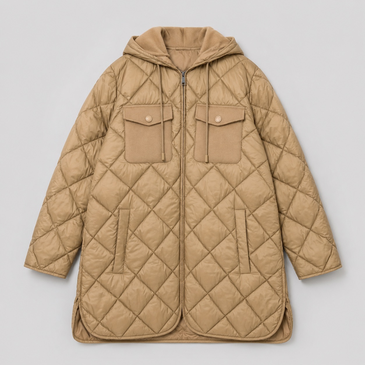 Max Mara 連帽羽絨長版外套 (附腰帶)