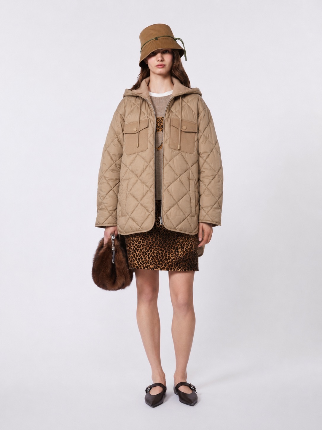 Max Mara 連帽羽絨長版外套 (附腰帶)