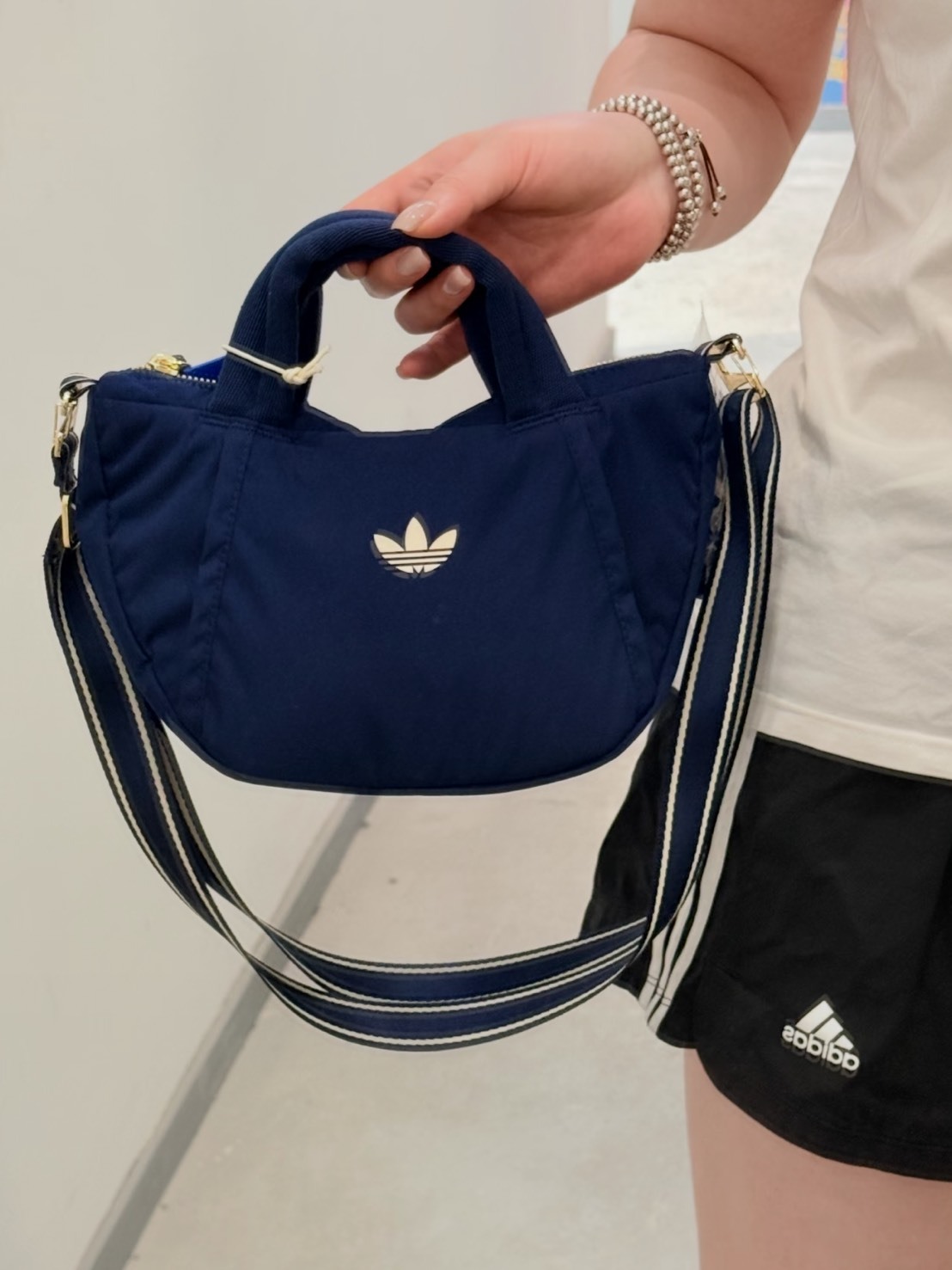 ADIDAS 尼龍 迷你 元寶手提 單肩包 二色