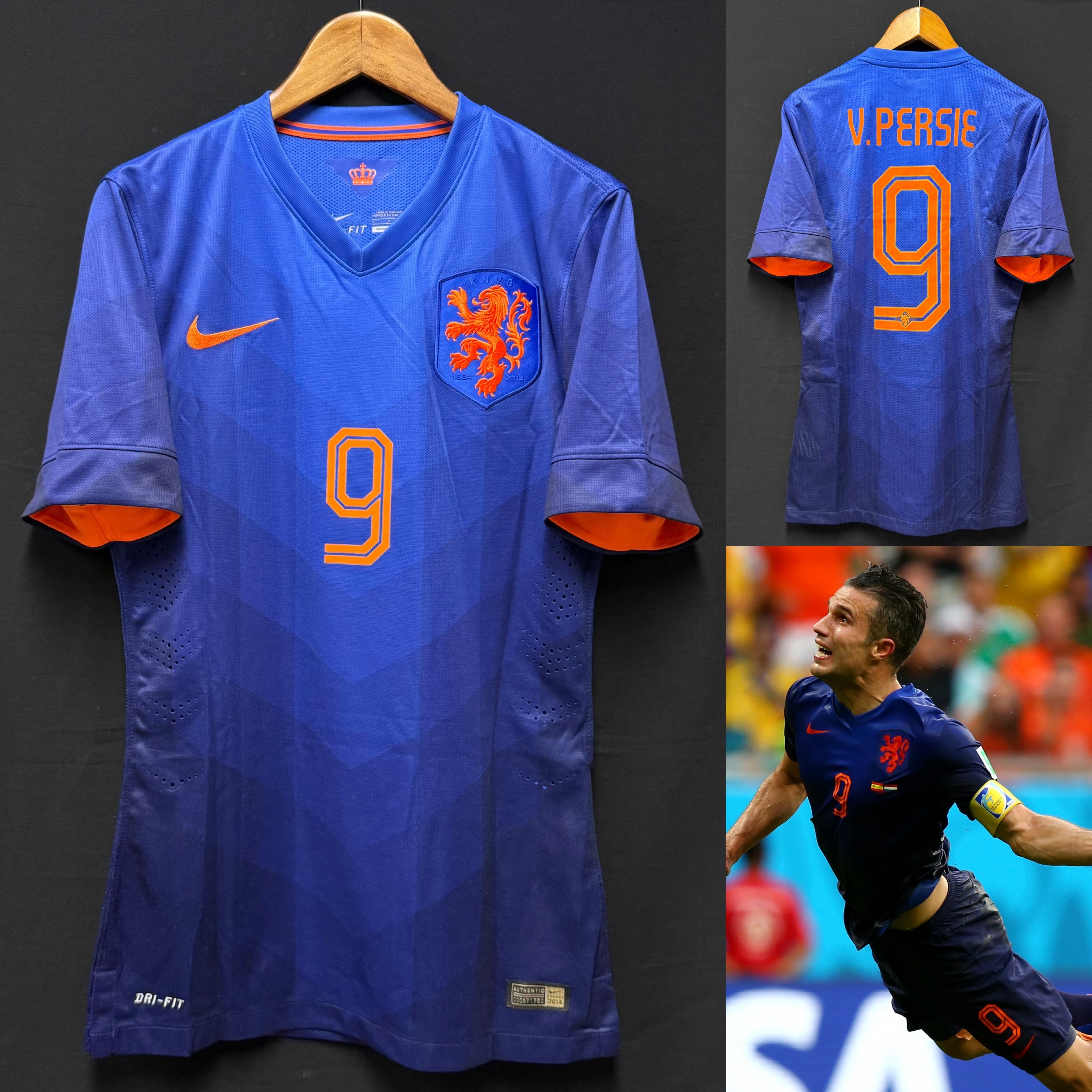 Netherlands 2014 FIFA World Cup Nike Away Authentic Player Shirt #9 V PERSIE