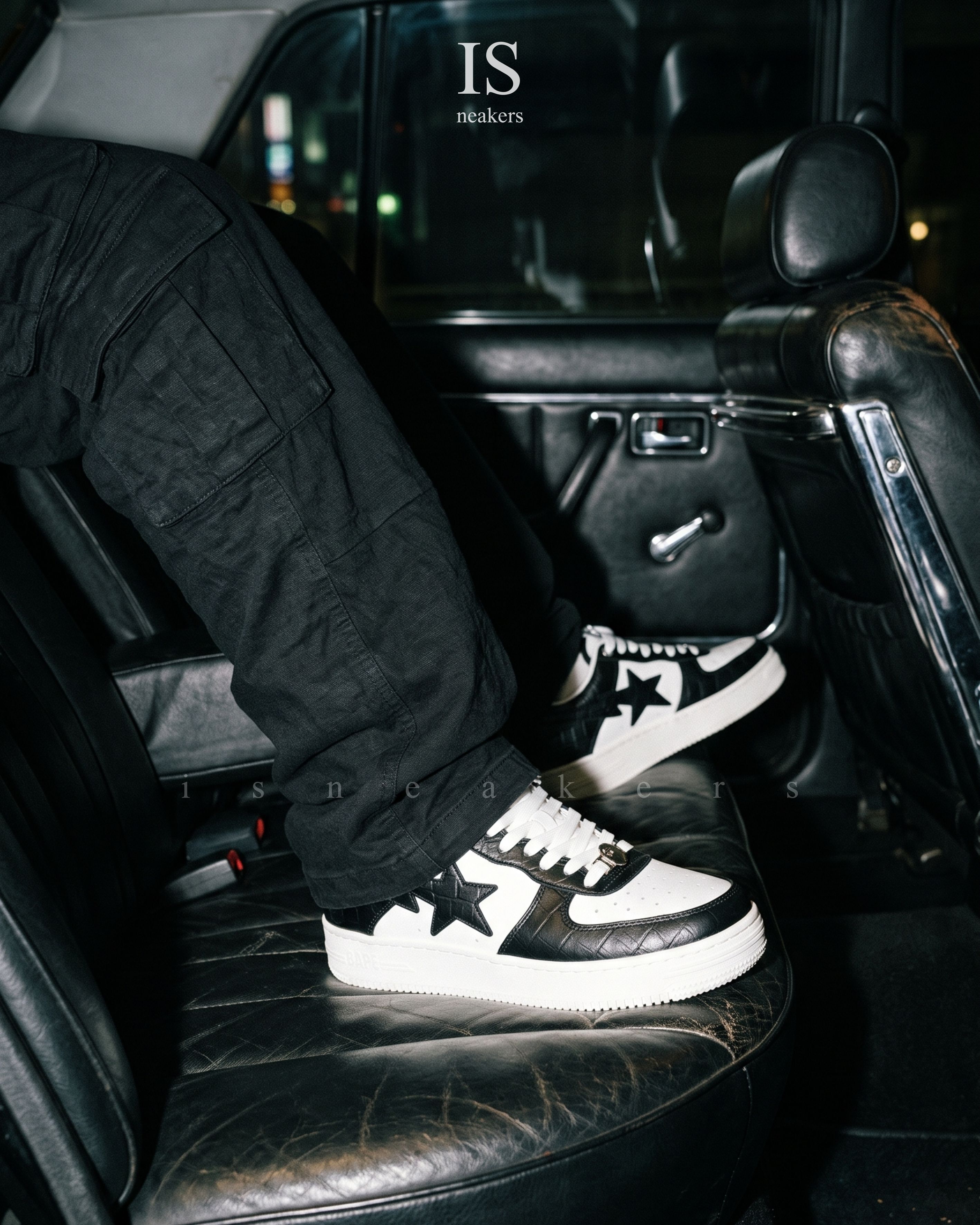 iSNEAKERS｜ BAPE STA™ 復古 黑白 板鞋 猩猩 壓紋 浮雕 Force 男鞋 0ZXSHM191303N