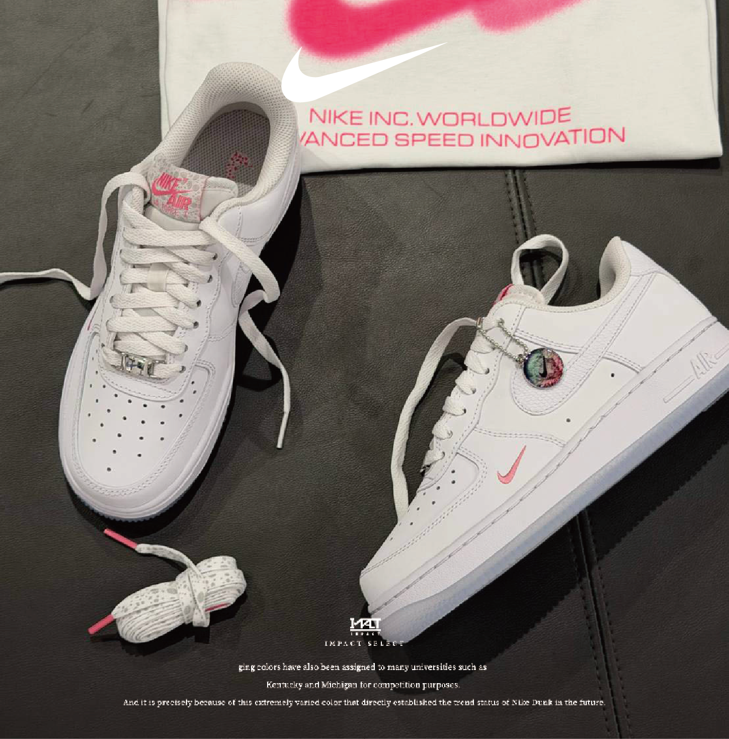 Nike Air Force 1 白粉小勾 彩虹鞋扣  吊飾 果凍底  IV4453-100