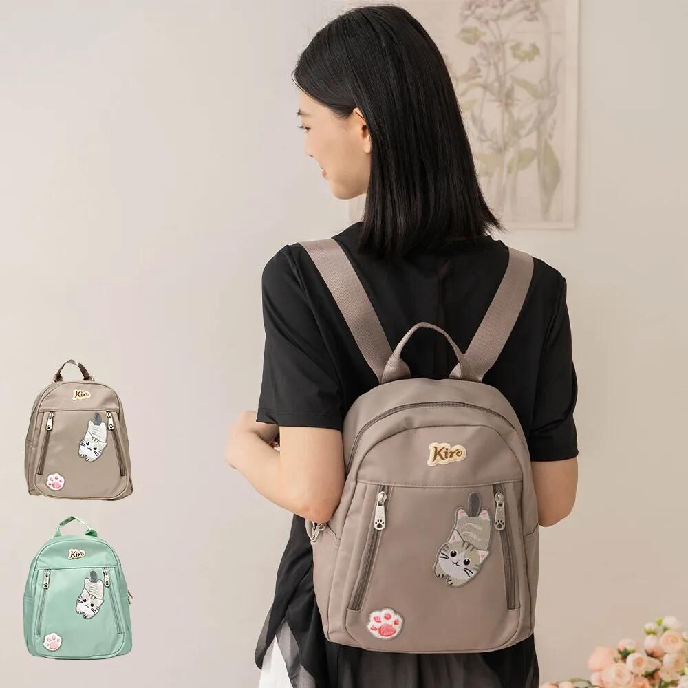 小灰貓刺繡探險包【現貨成品】