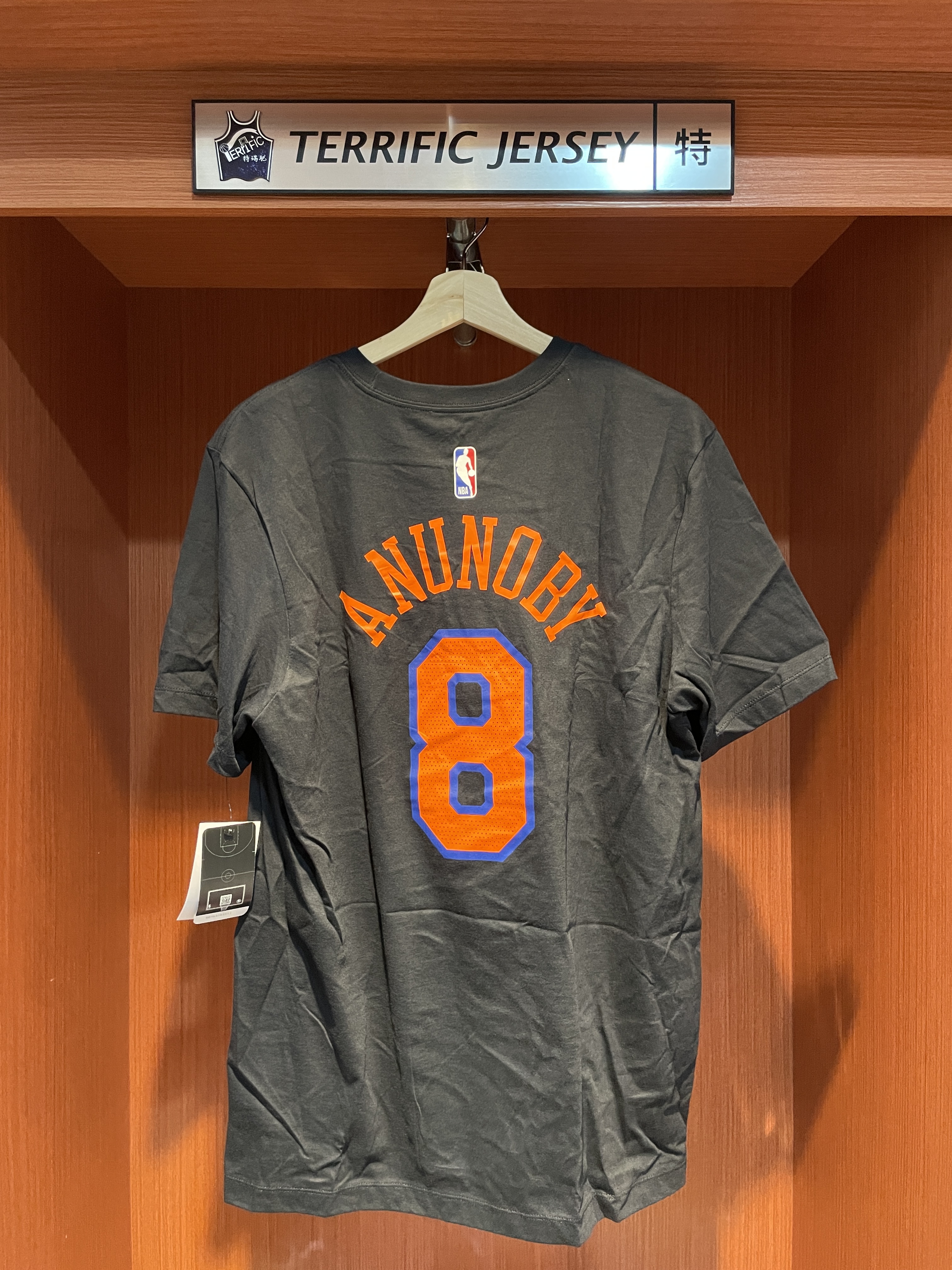 NBA短袖 OG Anunoby 紐約尼克黑 Statement Jordan Player Name Tee 棉質 短袖 全新