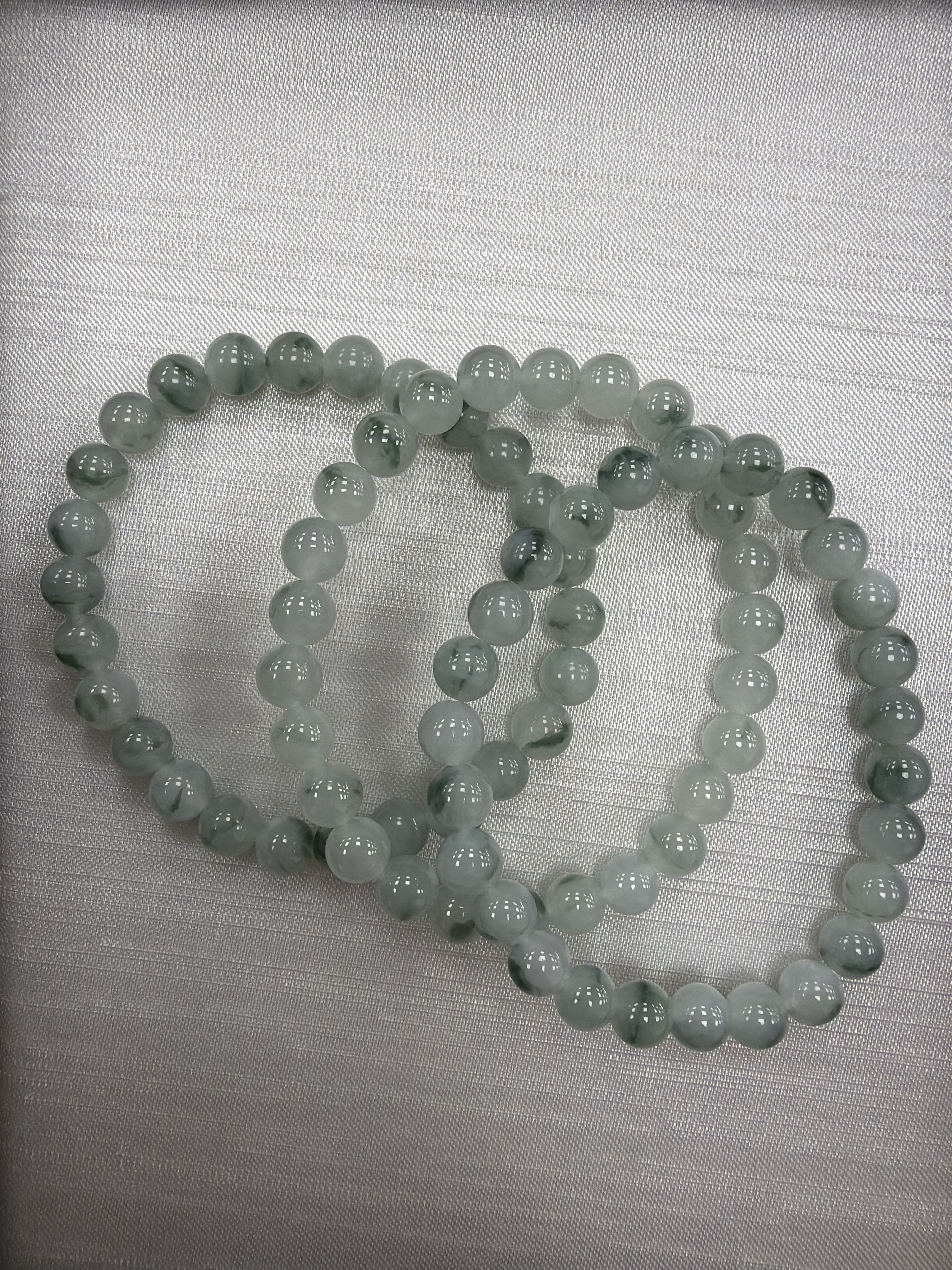 VC61 翡翠冰飄花手串 約7mm (F1061) **連證書